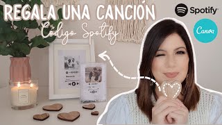 ⭐️ Cómo obtener el código de una canción en SPOTIFY ⭐️ para regalar Con Canva [upl. by Essirahs]