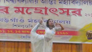 jolopropatnakhyatra dance performance dibrugarh university youth festival 2020 [upl. by Annoed]