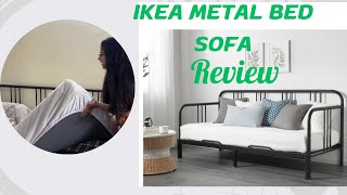 FYRESDAL ikea Daybed frame review  review on bed cum sofa metal Ikea bed frame review [upl. by Eceinahs]