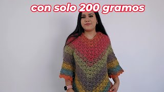 😍 ¡Increíble Capa Otoñal a Crochet Con SOLO 200 GRAMOS ¡Te encantará [upl. by Yezdnil]