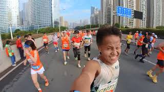 Guangzhou Marathon 2023 running up to Bridge [upl. by Nonah399]