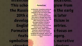 What is formalism in literature ugcnet ugcnetexam literary facts ugcnetset [upl. by Diao]