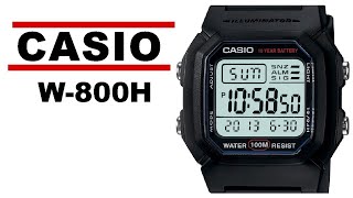 Casio W800H Alarmes e funções [upl. by Ceil709]