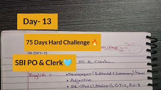 Day13  75 Days Hard Challenge🔥 For SBI PO amp Clerk ❤️✌️ [upl. by La Verne]