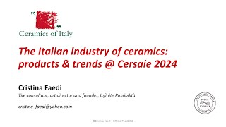 The Italian Industry of ceramics products amp trends Cersaie 2024 ENGLISH [upl. by Henson]