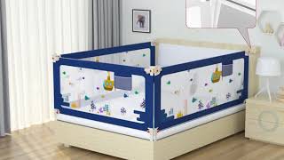 Extra long and adjustable height baby bed rail guard [upl. by Eimarrej]