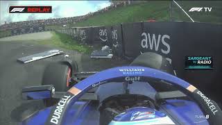 Logan Sargeant crashes again  2023 Dutch GP [upl. by Ishmul872]