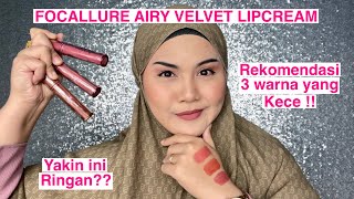 FOCALLURE AIRY VELVET LIP CREAM  FOCALLURE PRO BLUR VELVET LIPSTICK  FOCALLURE AIRY VELVETY TINT [upl. by Aihsatal]