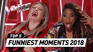 FUNNIEST MOMENTS in The Voice 2018 [upl. by Kamin]