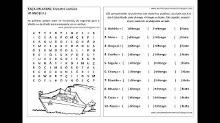 CAÇAPALAVRAS Encontro vocálico 4º ano EF [upl. by Babbette]