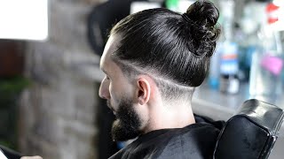 Nuque et tempes dégradé inversé  Tuto coupe homme cheveux longs [upl. by Den]