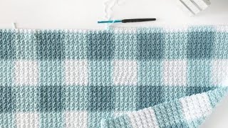 Crochet Teal Gingham Blanket [upl. by Einyaj593]