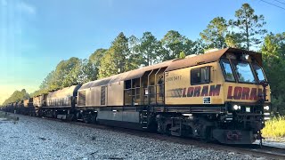 Loram Rail Grinder Action on the NS GSampF District at Crawford FL [upl. by Hakaber]