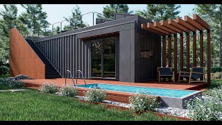 Shipping Container House Design – One Bedroom – A Quiet Place to Live  40 ft HC [upl. by Timon]