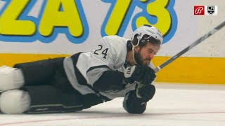 Phillip Danault shaken up by a hit from Zach Hyman and goes down the tunnel [upl. by Jarib872]