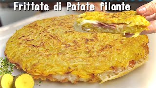 FRITTATA DI PATATE FILANTE croccante in padella 🥔 ricetta facile e veloce [upl. by Trixy584]