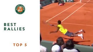 Top 5 Best Rallies  RolandGarros [upl. by Rezal890]