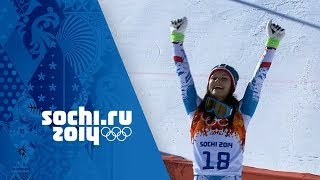 Alpine Skiing  Ladies Super G  Anna Fenninger Wins Gold  Sochi 2014 Winter Olympics [upl. by Bolte]