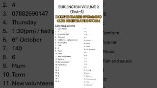 Burlington volume 2 DOLPHIN BABIES SWIMMING CLUB REGISTRATION FORM Listening answer  SUMPUN IELTS [upl. by Aicil161]