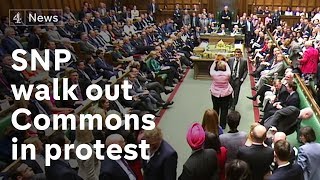 Scottish National Party walk out of Commons in protest [upl. by Airtemak240]