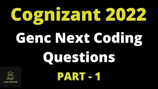 Part 1 Cognizant Genc Next Coding Questions  Cognizant Coding  Automata Questions 2022 [upl. by Georgianne]