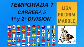 Carrera de Canicas de Países  5 de 12  Temporada 1  1ª y 2ª División  Torneo de Liga  Algodoo [upl. by Shoshanna83]