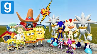 All Types Of Spongebob vs Sonic Tapes family in Garrys Mod [upl. by Joel]