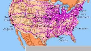 US Railroad History Map 1830  1990s [upl. by Quintilla]