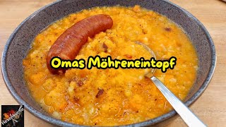 Omas Möhreneintopf mit Speck und Zwiebeln Ein leckeres und sättigendes Eintopfrezept mit Mettwurst [upl. by Eihcir]