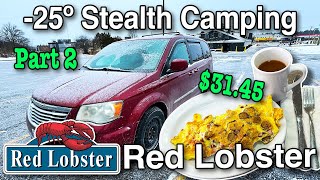 25º 🥶🥶 Winter Stealth Camping at Red Lobster 🦞 Part 2 [upl. by Kali164]