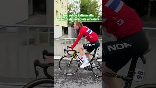 Italiano alla partenza dei mondiali di ciclismo ciclismo cycling zurich2024 [upl. by Morry]