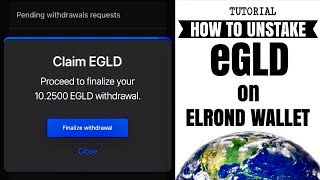 How to UNSTAKE eGLD under DELEGATION on ELROND WALLET  Tutorial [upl. by Janeen324]