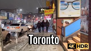 Toronto City Walk Slushy Night Walk Virtual Tour Canada Travel Video [upl. by Domash239]