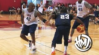 Kyrie Irving Crosses Kobe Bryant Throwback USA Scrimmage Highlights [upl. by Nomma]