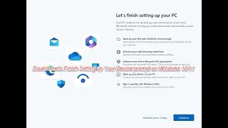 How to Disable Lets finish setting up your device on Windows [upl. by Blain802]