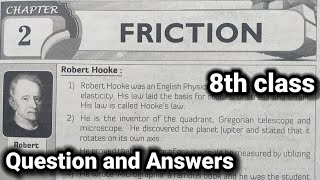 8th class  Physics  2Friction lesson  question and answers in HD quality [upl. by Koran464]