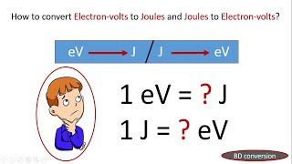 How to convert Electronvolts to Joules eVJ and Joules to Electronvolts JeV  BD conversion [upl. by Nelleh606]