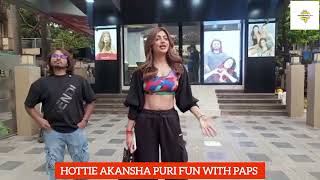 Akanksha Puri fun with paps। Akanksha Puri hot video। Akanksha Puri hot cleavage। akankshapuri [upl. by Eilyak]