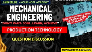 PRODUCTION TECHNOLOGY  MECHANICAL ENGINEERING  TNPSC  JE  MOTOR VEHICLE  QUESTION DISCUSSION [upl. by Jude961]