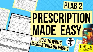 How To Write Medications On The Prescription Sheet 1 PLAB 2 Prescription Writing plab2 [upl. by Padraic394]