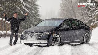 2022 Mercedes EQS 580 4Matic Review and Snow Test [upl. by Merridie457]