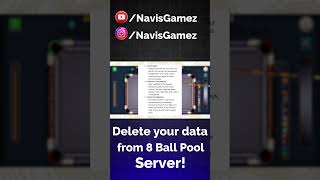 Delete your data from 8 ball pool server 8ballpool shortsvideo [upl. by Esnofla]