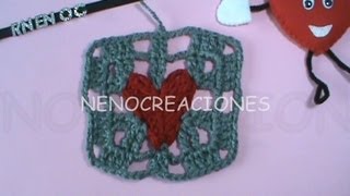 COMO CRECER CORAZON A CUADRO TEJIDO EN GANCHILLO CROCHET [upl. by Kaila180]