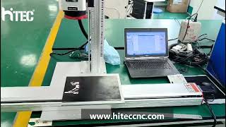 JPT 100W fiber laser engraving machine for metal plate with 1000mm moving table [upl. by Madelena]