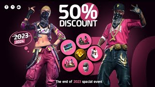 50 DISCOUNT HIP HOP RETURN FREE FIRE 🔥 THE END OF 2023 SPECIAL EVENT HIP HOP BUNDLE IN FREE FIRE [upl. by Yrreg369]