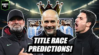 The BIG Premier League title race PREDICTION Arsenal Man City amp Liverpool finish in  ESPN FC [upl. by Atinhoj]