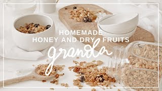 HOMEMADE HONEY AND DRY FRUITS GRANOLA RECIPE  SUBTITLED [upl. by Gallager]