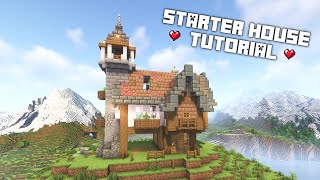 Medieval Starter House TUTORIAL for Minecraft 121 [upl. by Minsk350]