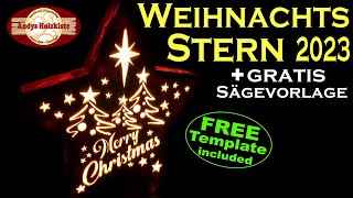 Weihnachtsdeko selber machen aus Holz  gratis Sägevorlage  Scroll saw project  free template [upl. by Innig]