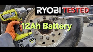 Testing 12Ah battery on Ryobi high torque impact wrench [upl. by Jacoby]